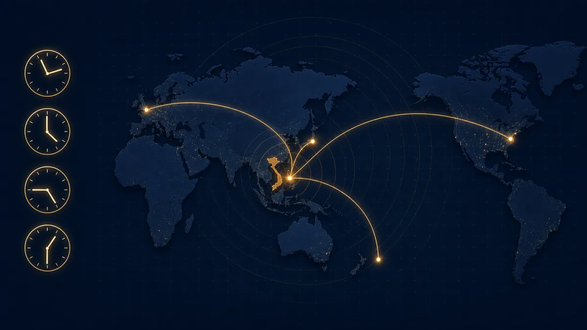 The Real Cost of a 10-Hour Time Zone Gap (And Why Vietnam Sits in a Sweet Spot)